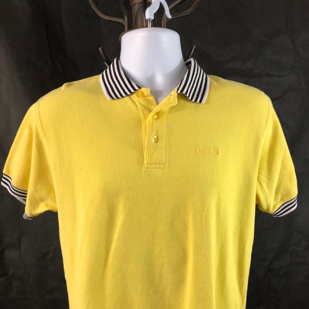 yellow short sleeve cotton shirt